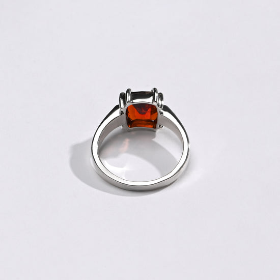925 Silver Garnet (Gomed) Ring - #1200N8 Sq - Myra