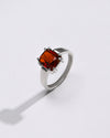 925 Silver Garnet (Gomed) Ring - #1200N8 Sq - Myra