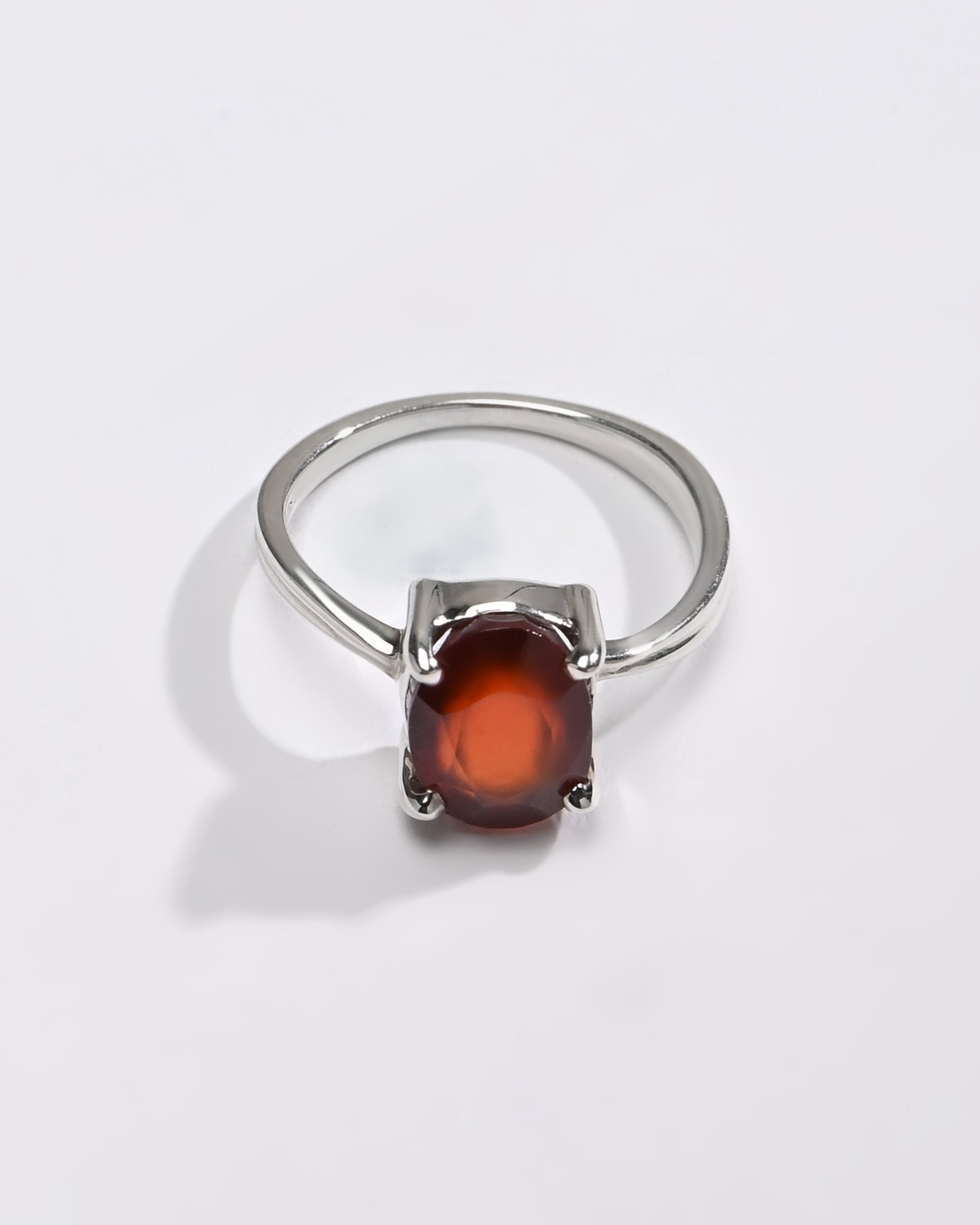 Daily-Wear Garnet (Gomed) Ring – 925 Silver - #1218N4 - Myra