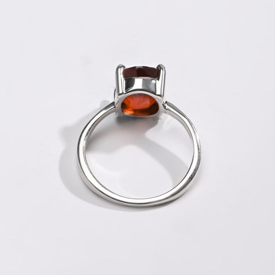 Daily-Wear Garnet (Gomed) Ring – 925 Silver - #1218N4 - Myra