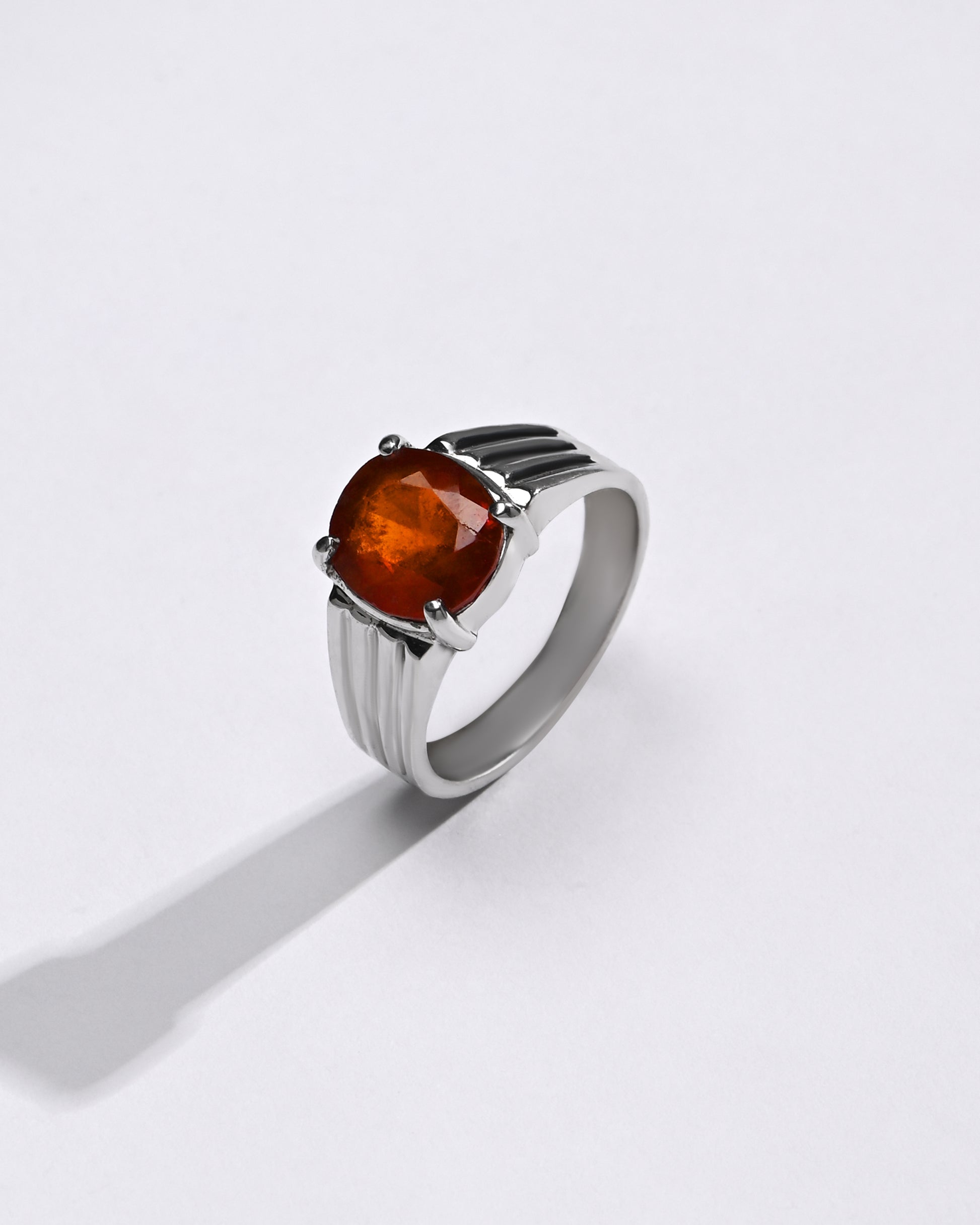 Essential Garnet (Gomed) Ring – 925 Silver - #1228N4 - Myra