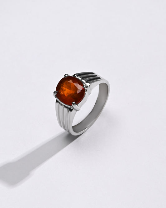 Essential Garnet (Gomed) Ring â€“ 925 Silver - #1228N4 - Myra