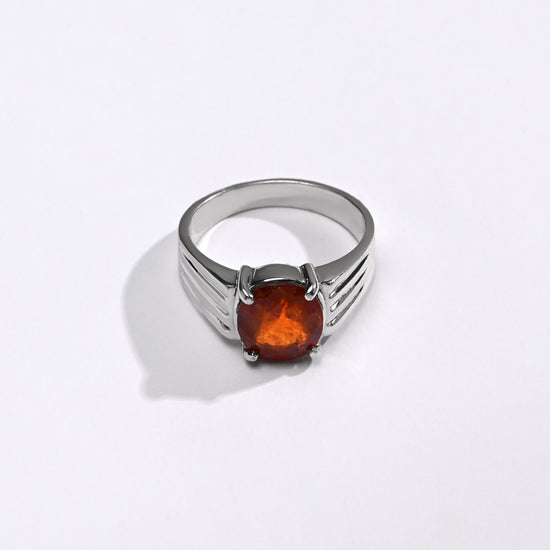 Essential Garnet (Gomed) Ring – 925 Silver - #1228N4 - Myra