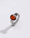 Natural Garnet (Gomed) Ring – 925 Silver - #1283N4 - Myra