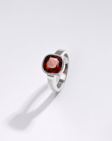 Premium GARNET (GOMED) Ring in 925 Silver - #1200B - Myra
