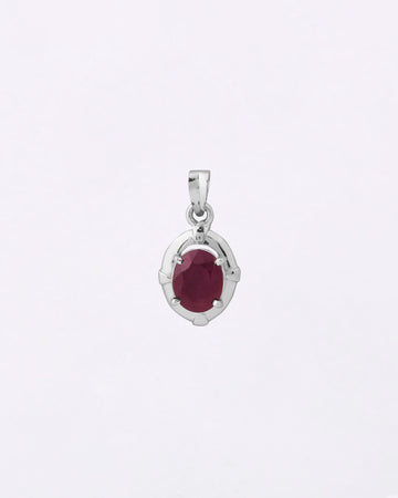 Moonlit Crown Ruby Pendant in 925 Silver