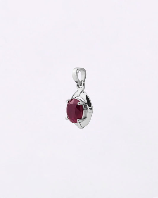 Moonlit Crown Ruby Pendant in 925 Silver