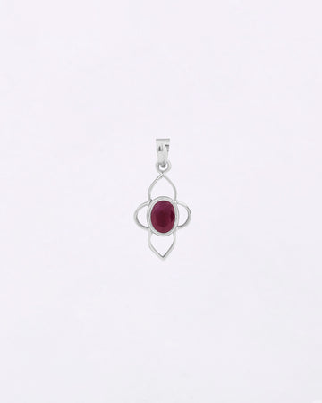 Cloud Petal Ruby Pendant in 925 Silver