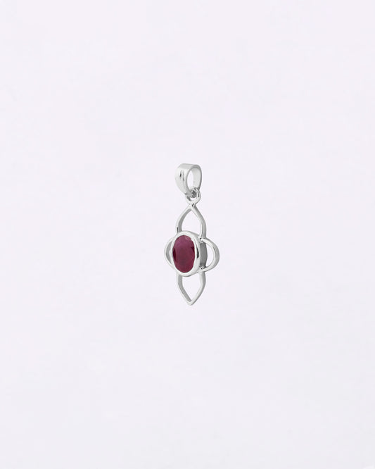 Cloud Petal Ruby Pendant in 925 Silver