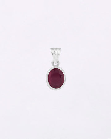 Plain Ruby Pendant in 925 Silver