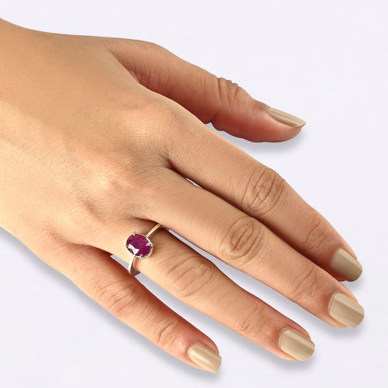 Minimalist ruby gemstone ring