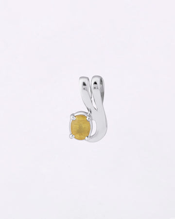 Twirl Edge Yellow Sapphire Pendant in 925 Silver