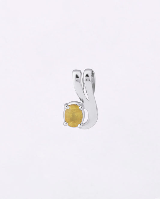 Twirl Edge Yellow Sapphire Pendant in 925 Silver