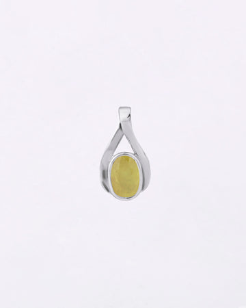 Gentle Curve Yellow Sapphire Pendant in 925 Silver