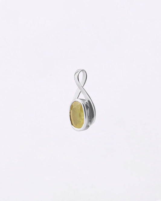 Gentle Curve Yellow Sapphire Pendant in 925 Silver