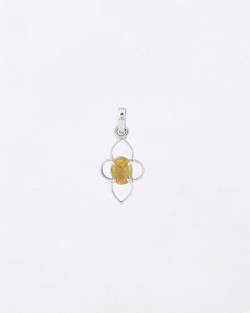 Cloud Petal Yellow Sapphire Pendant in 925 Silver