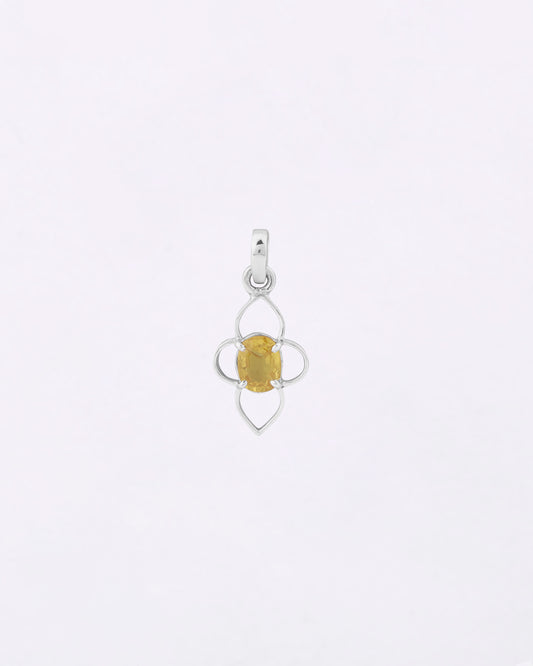 Cloud Petal Yellow Sapphire Pendant in 925 Silver