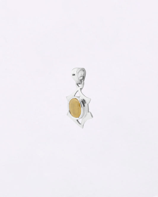 Hexa Edge Yellow Sapphire Pendant in 925 Silver