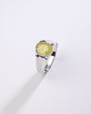Statement Yellow Sapphire (Pukhraj) Ring in 925 Sterling Silver - Urja