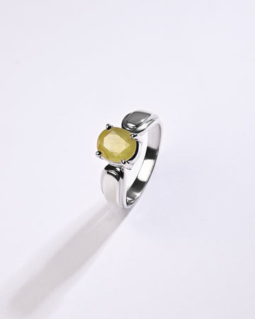 Timeless Yellow Sapphire (Pukhraj) Ring in 925 Sterling Silver - Urja