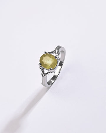 Essential Yellow Sapphire (Pukhraj) Ring in 925 Sterling Silver - Urja