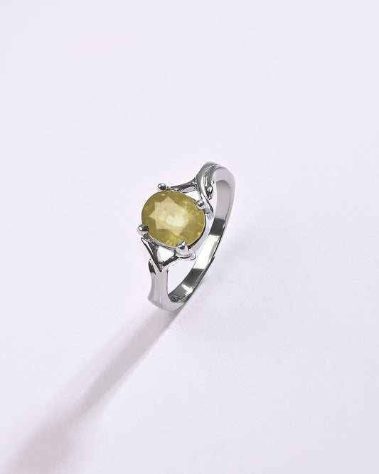 Essential Yellow Sapphire (Pukhraj) Ring in 925 Sterling Silver - Urja