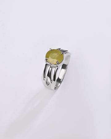Silver pukhraj ring