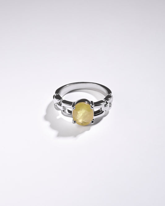 Rolex Yellow Sapphire (Pukhraj) Ring in 925 Sterling Silver - Urja
