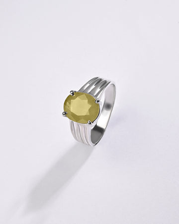 Vintage Yellow Sapphire (Pukhraj) Ring in 925 Sterling Silver - Urja