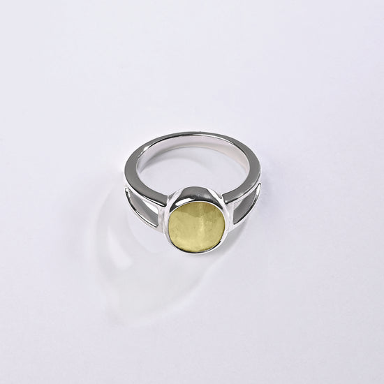 Ethereal yellow sapphire ring for men
