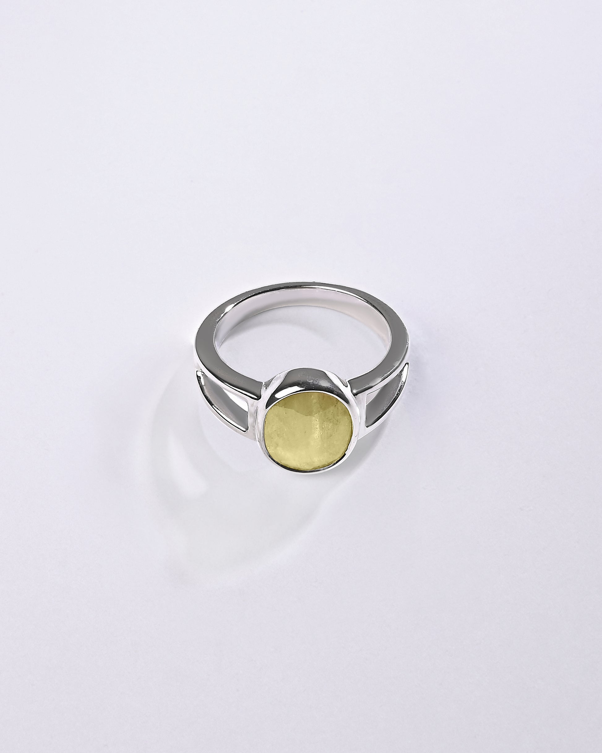 Ethereal yellow sapphire ring for men