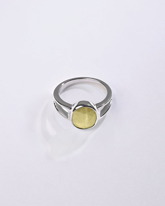 Ethereal yellow sapphire ring for men