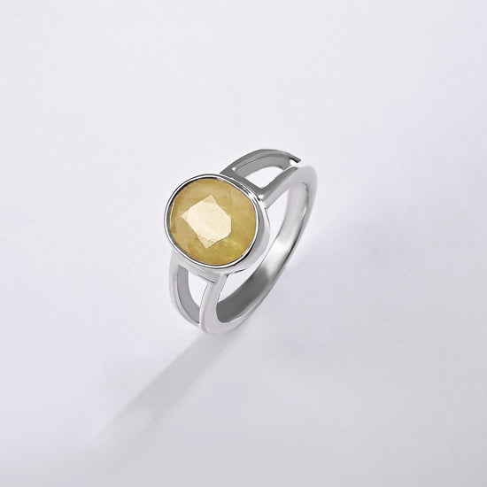 Pukhraj stone ring for men