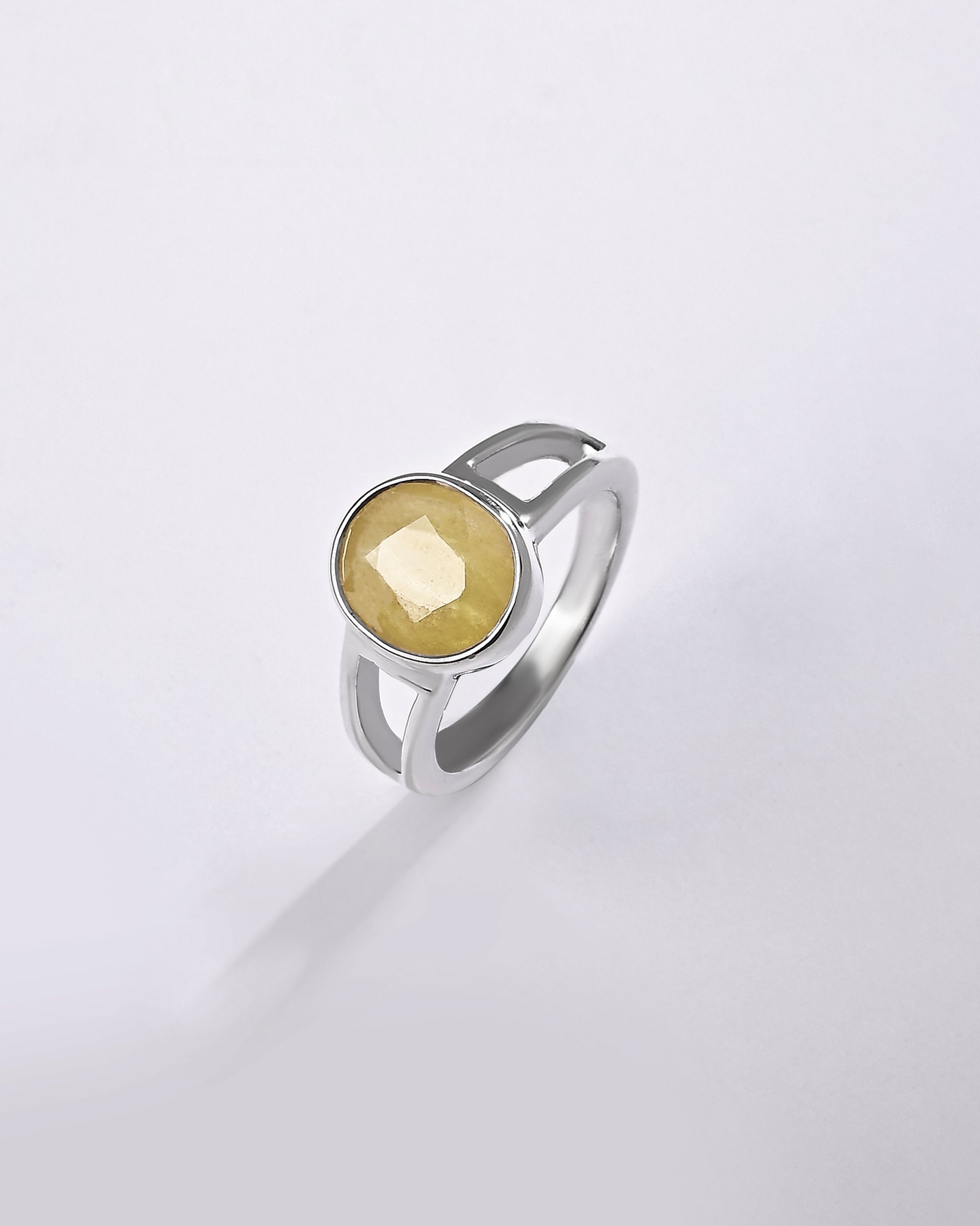 Pukhraj stone ring for men