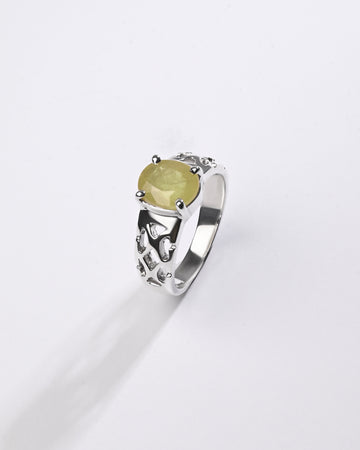 Supreme Yellow Sapphire (Pukhraj) Ring in 925 Sterling Silver - Urja