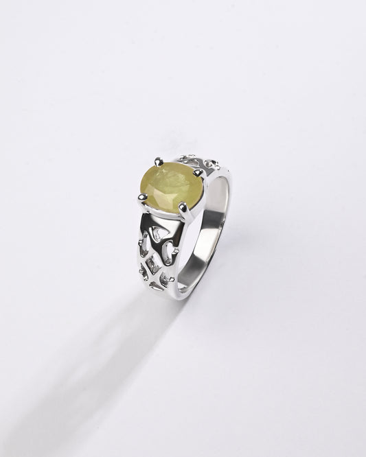 Supreme Yellow Sapphire (Pukhraj) Ring in 925 Sterling Silver - Urja