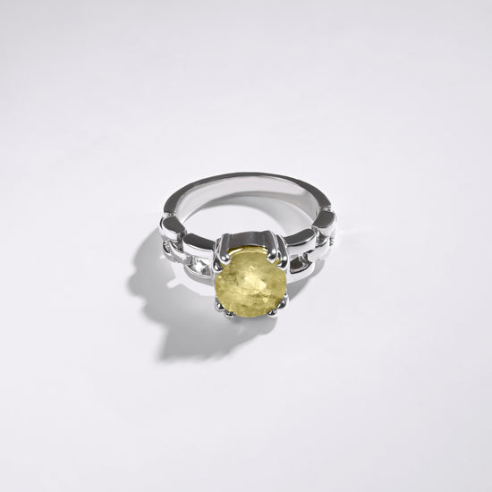 Pukhraj stone ring design