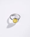 Minimalist Yellow Sapphire Ring in Silver from Myra Gems