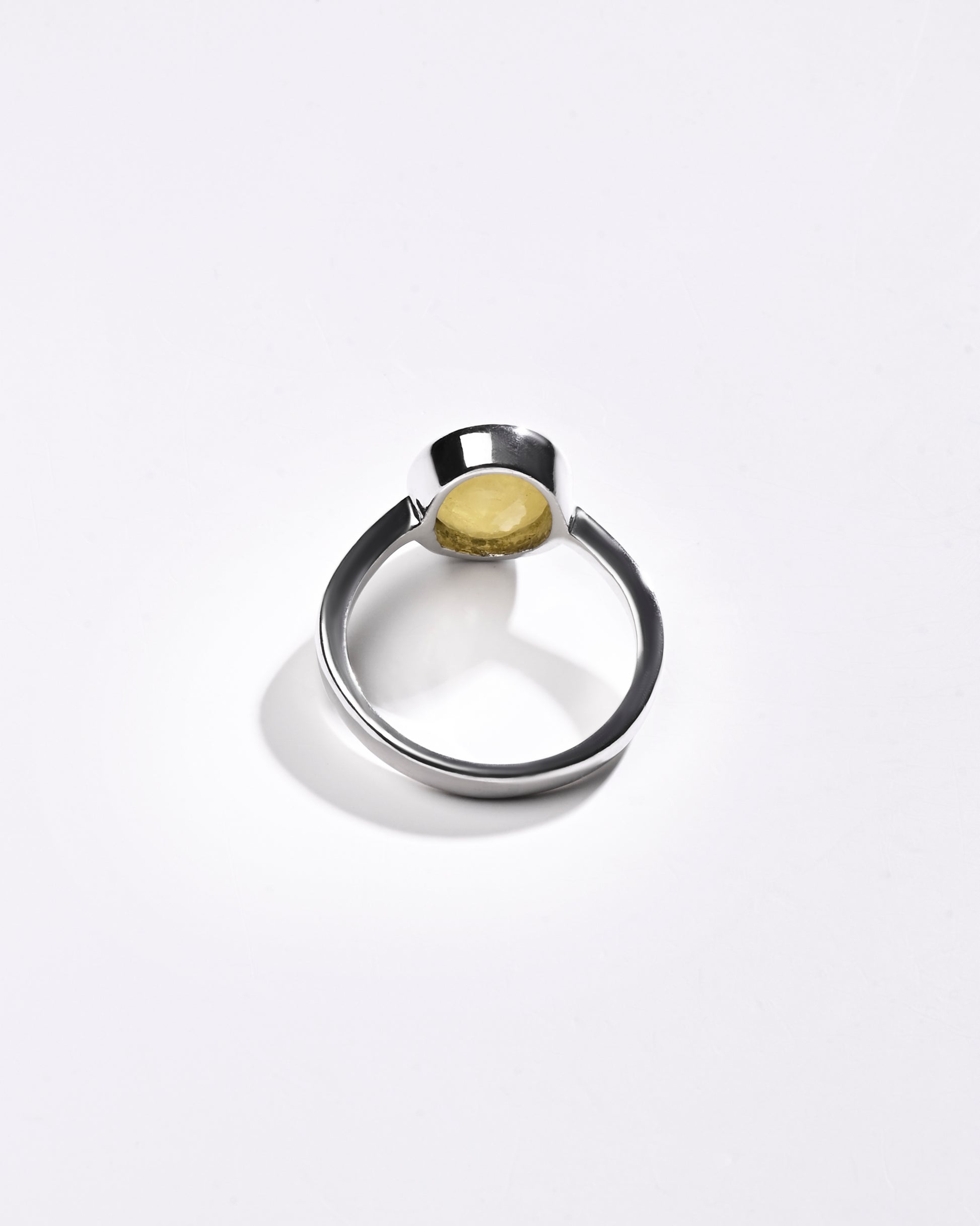 Minimalist Yellow Sapphire Ring in Silver from Myra Gems