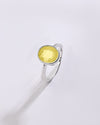 Minimalist Yellow Sapphire Ring in Silver from Myra Gems