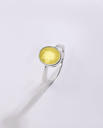 Minimalist Yellow Sapphire Ring in Silver from Myra Gems