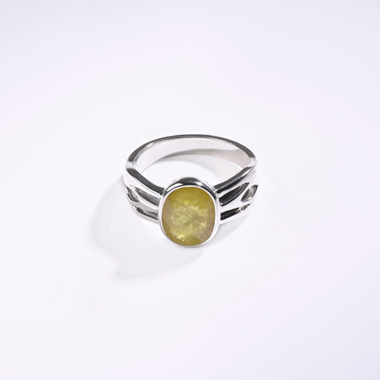 Yellow sapphire ring design for men