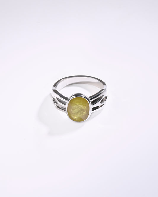 Yellow sapphire ring design for men