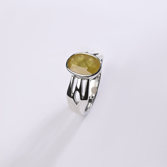 Yellow sapphire ring for men