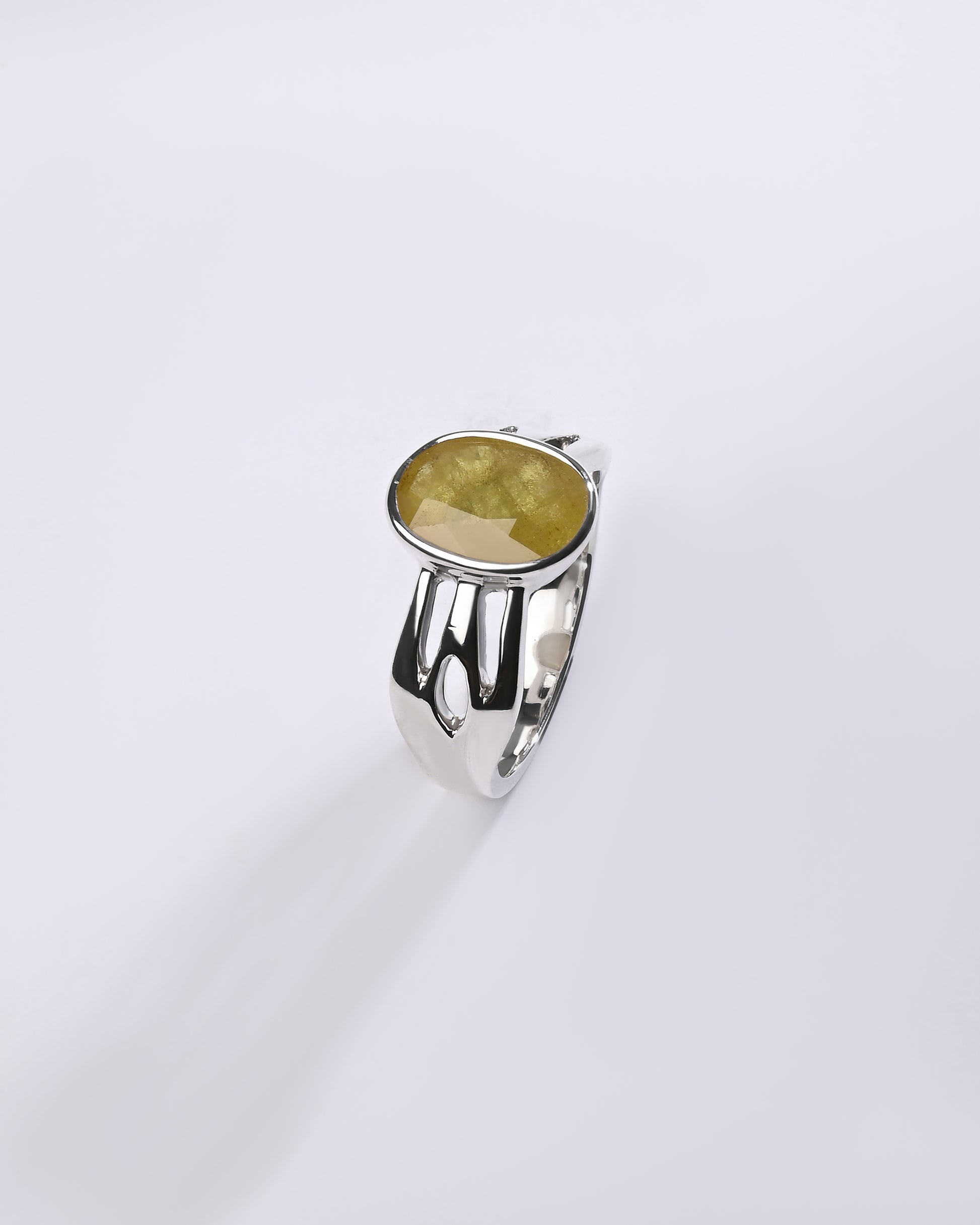 Yellow sapphire ring for men