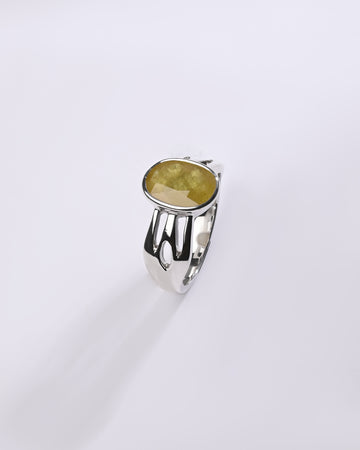 Yellow sapphire ring for men