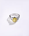 Silver yellow sapphire ring for men