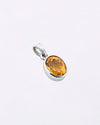 Plain Golden Topaz Pendant in 925 Silver