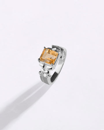 Exotic Golden Topaz (Sunahara Pukhraj) Ring in 925 Sterling Silver - Urja Sq