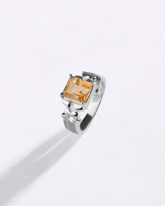 Exotic Golden Topaz (Sunahara Pukhraj) Ring in 925 Sterling Silver - Urja Sq